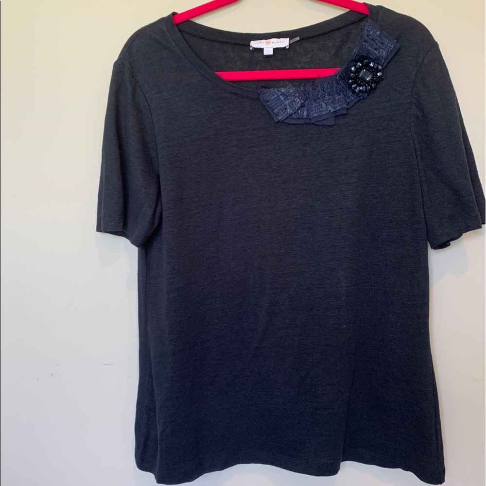Tory Burch Heathered t-shirt with Embellishment